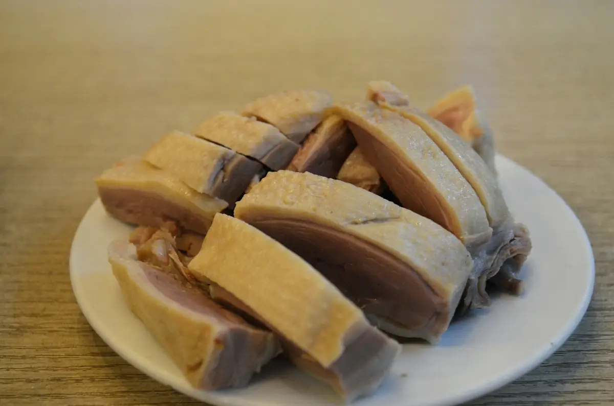Sliced Nanjing salted duck on a plate